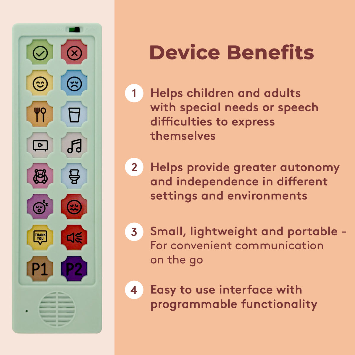 Speaking Device AAC Communication Device For Speech Therapy & Non Verbal Autism – LoveHugs