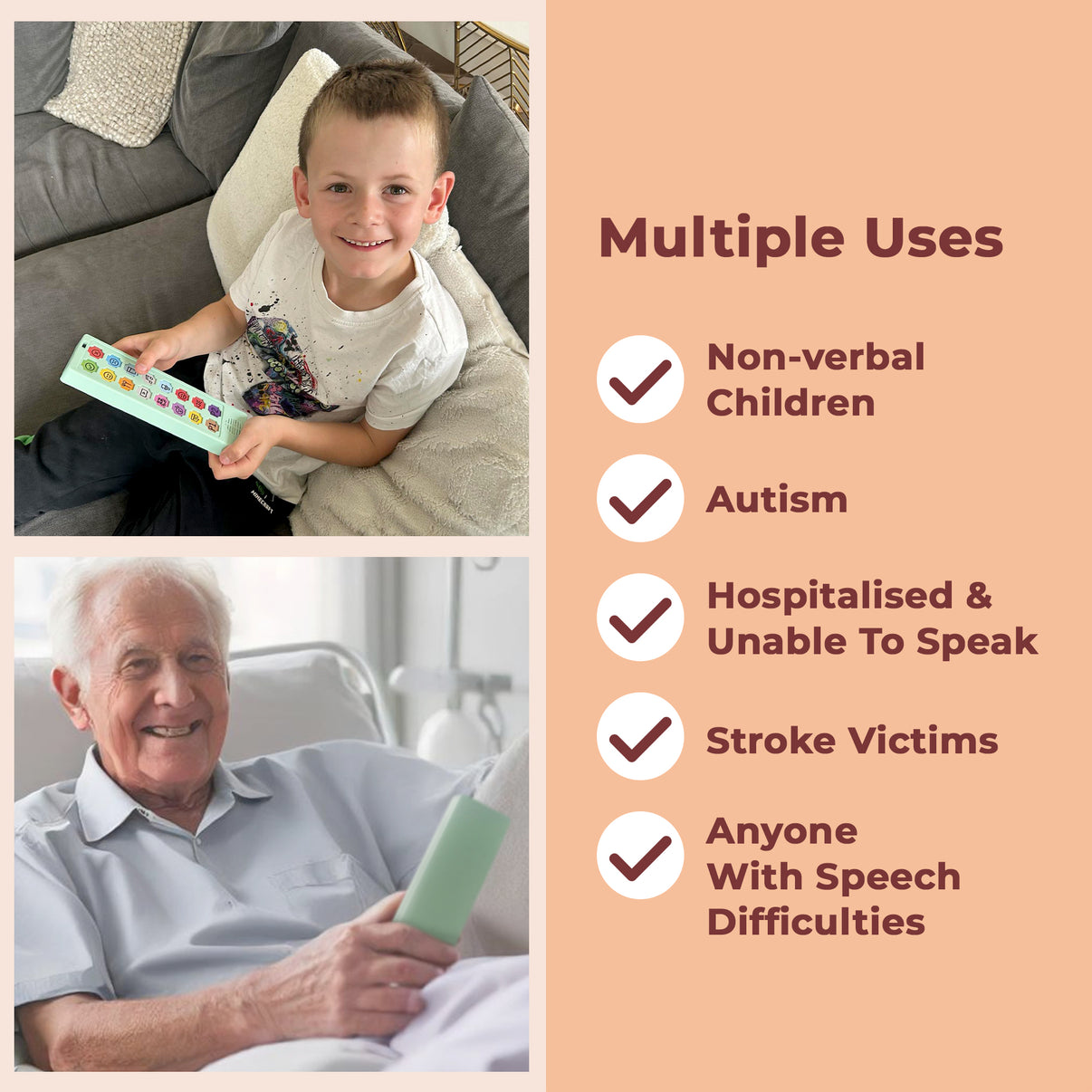 Hug Aac AAC Communication Device For Speech Therapy & Non Verbal Autism – LoveHugs